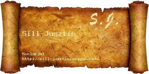 Sill Jusztin névjegykártya